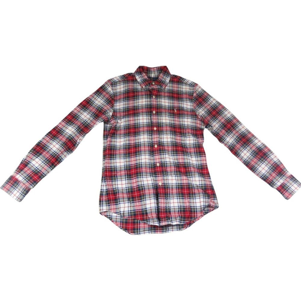 Polo Ralph Lauren Shirt Men Small Mulit Plaid Slim Fit Casual Button Up Preppy